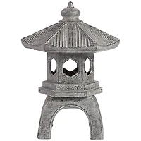 John Timberland Pagoda Statue Sculpture Asian Japanese Garden Decor Indoor Outdoor Front Porch Old Faux Stone Finish 16 1/2" Tall