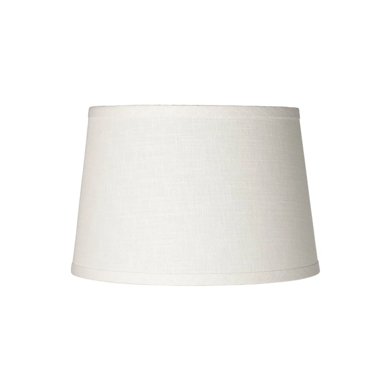 Springcrest Set of 2 White Small Hardback Drum Lamp Shades 10" Top x 12" Bottom x 8" High (Spider) Replacement with Harp and Finial