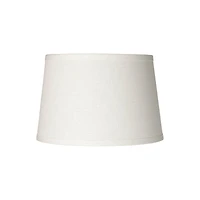 Springcrest Set of 2 White Small Hardback Drum Lamp Shades 10" Top x 12" Bottom x 8" High (Spider) Replacement with Harp and Finial