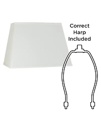 Springcrest Set of 2 Rectangular Lamp Shades Ivory Large 18" Wide x 12"Deep x 12" High Spider with Replacement Harp and Finial