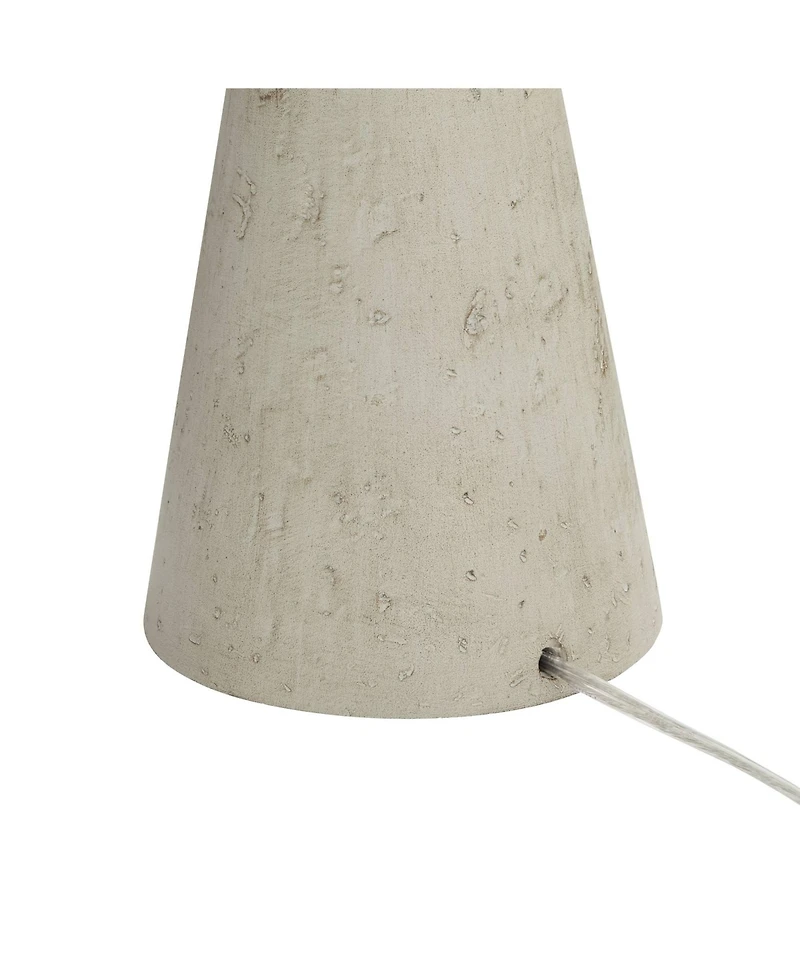 Possini Euro Design Claire 30" Tall Large Mid Century Modern Farmhouse Rustic End Table Lamp White Beige Living Room Bedside