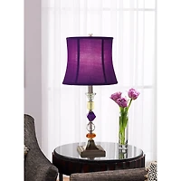 360 Lighting Bijoux Modern Table Lamp 25 1/2" High Multi Colored Stacked Gem Purple Shade for Bedroom Living Room Bedside Nightstand Office Famil