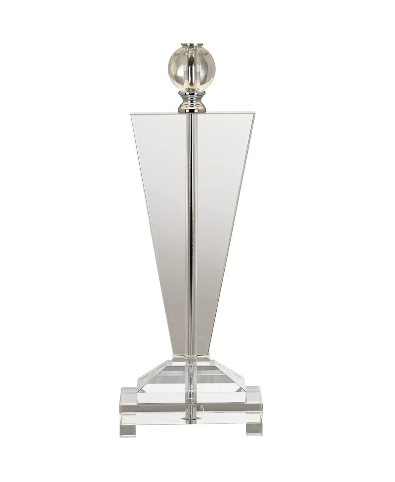 Vienna Full Spectrum Trophy Traditional Art Deco Table Lamp 30 1/2" Tall Clear Crystal Glass Off White Shade for Bedroom Living Room Bedside Offi