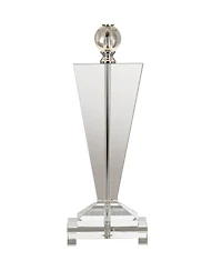 Vienna Full Spectrum Trophy Traditional Art Deco Table Lamp 30 1/2" Tall Clear Crystal Glass Off White Shade for Bedroom Living Room Bedside Offi