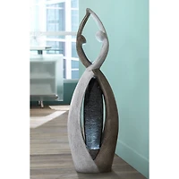 Dancing Couple 57" High Large Modern Indoor Outdoor Decor Faux Stone Floor Fountain with Light Led Outside