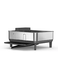 simplehuman Compact Steel Frame Dish Drying Rack with Swivel Spout Drain