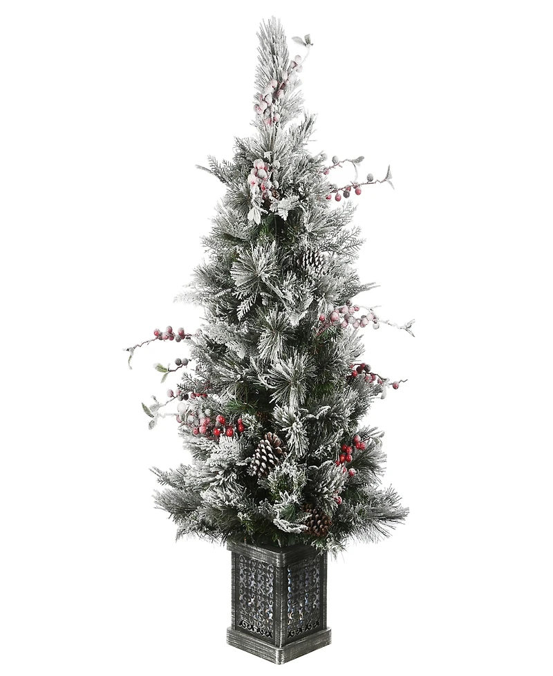 National Tree Company Snowy Bedford Pine Entrance Tree 4 ft.