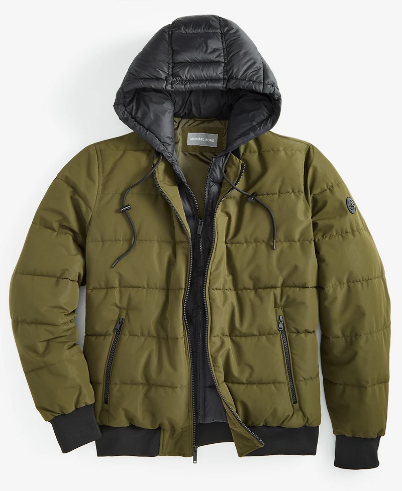 Michael Kors Men's Hooded Puffer Bomber Jacket