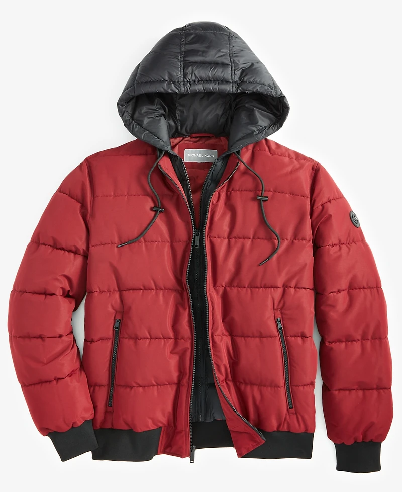 Michael Kors Men's Hooded Puffer Bomber Jacket