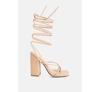 Pole Dance Lace Up Block Heel Sandals Women