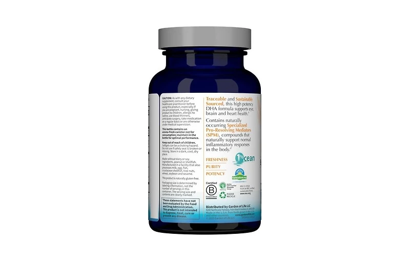 Garden of Life Dr. Formulated Dha, Lemon, 30 Softgels