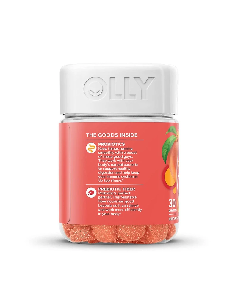 Olly Probiotic + Prebiotic Peach, 30 Count