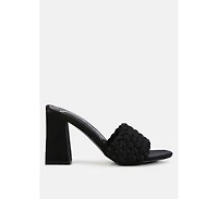Lust Look Braided Satin Block Sandals Women