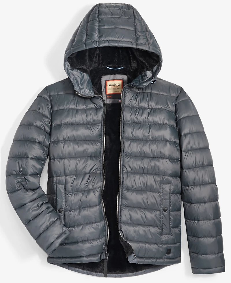 Hawke & Co. Men's Sherpa Lined Hooded Puffer Jacket