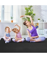 Slickblue Large Yoga Mat 6x4x8 Thick Workout Mats-Black