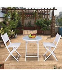 3 Pieces Patio Folding Bistro Set for Balcony or Outdoor Space