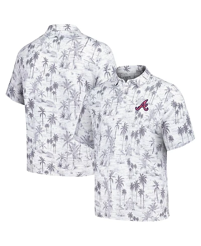 Tommy Bahama Men's Gray Atlanta Braves Sport Cabana Shores IslandZone Tri-Blend Polo