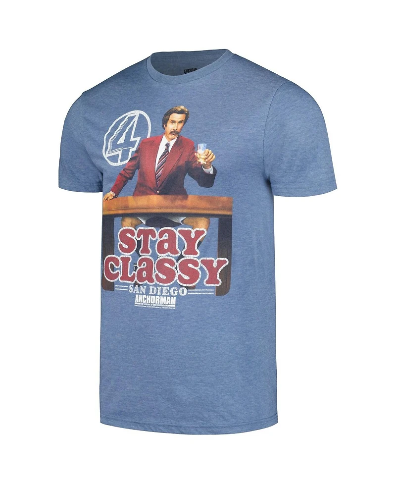 American Classics Men's and Women's Heather Blue Anchorman Stay Classy Graphic T-Shirt