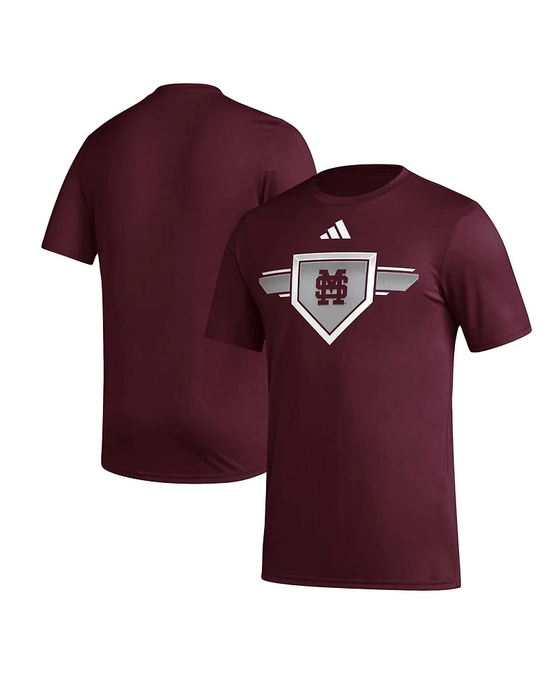 Adidas Men's Maroon Mississippi State Bulldogs 2023/24 Aeroready Homeland Plate Pregame T-Shirt