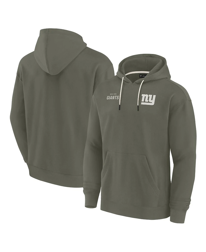 Fanatics Signature Men's and Women's Olive New York Giants Elements Super Soft Fleece Pullover Hoodie