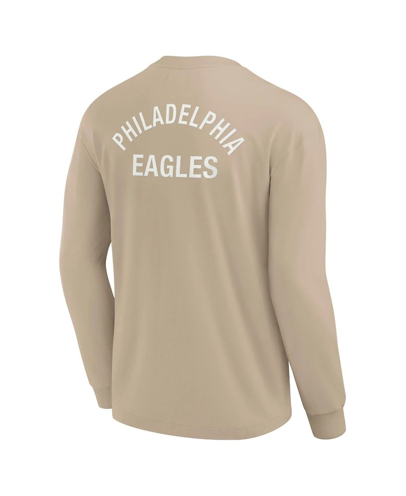 Fanatics Signature Men's and Women's Khaki Philadelphia Eagles Elements Super Soft Long Sleeve T-Shirt