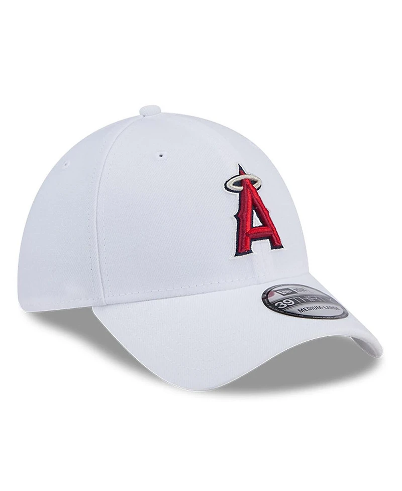 New Era Men's White Los Angeles Angels Evergreen 39THIRTY Flex Hat