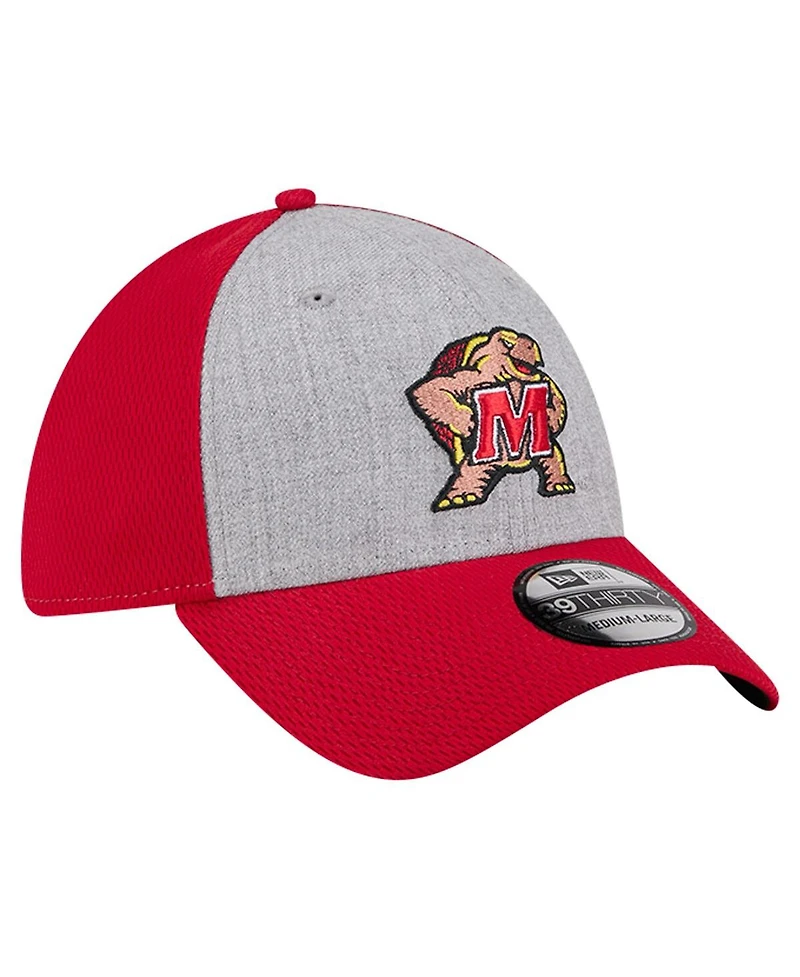 New Era Men's Heather Gray/Red Maryland Terrapins Two-Tone 39THIRTY Flex Hat