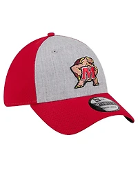 New Era Men's Heather Gray/Red Maryland Terrapins Two-Tone 39THIRTY Flex Hat