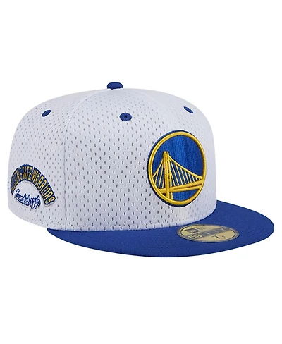 New Era Men's White/Royal Golden State Warriors Throwback 2Tone 59FIFTY Fitted Hat