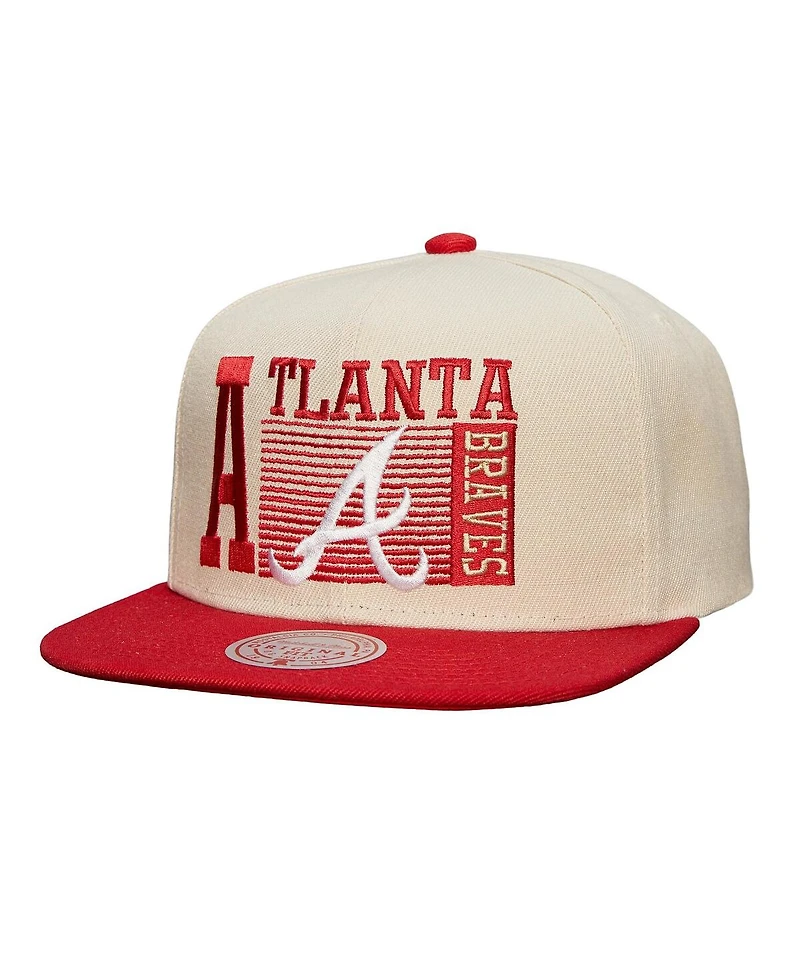 Mitchell & Ness Men's Cream Atlanta Braves Cooperstown Collection Speed Zone Snapback Hat