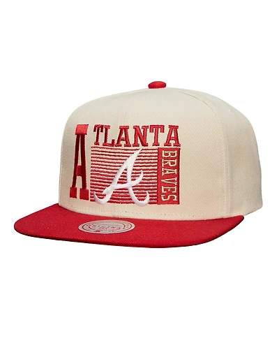 Mitchell & Ness Men's Cream Atlanta Braves Cooperstown Collection Speed Zone Snapback Hat