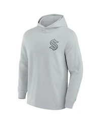 Fanatics Men's Signature Gray Seattle Kraken Elements Lightweight Tri-Blend Fleece Hoodie