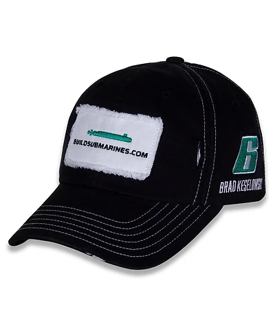 Checkered Flag Sports Men's Black Brad Keselowski Build vintage-like Patch Adjustable Hat