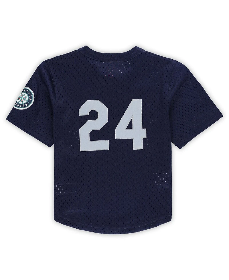 Mitchell & Ness Toddler Ken Griffey Jr. Navy Seattle Mariners Cooperstown Collection Mesh Batting Practice Jersey