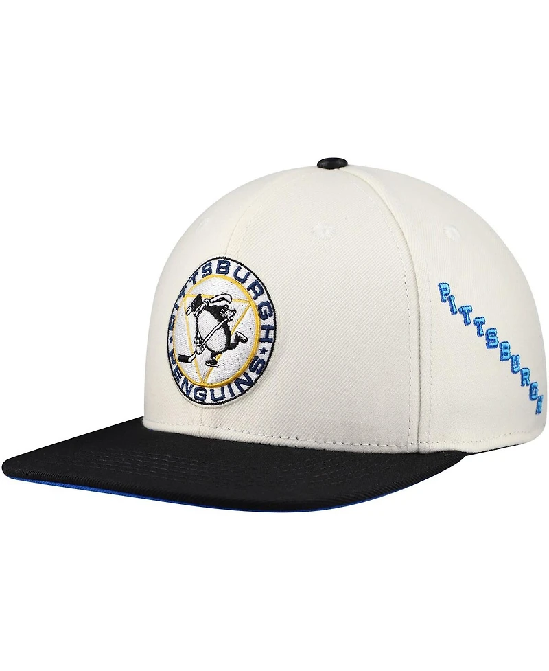 Pro Standard Men's Cream Pittsburgh Penguins Retro Classic Logo Snapback Hat