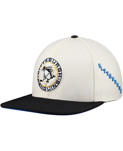 Pro Standard Men's Cream Pittsburgh Penguins Retro Classic Logo Snapback Hat