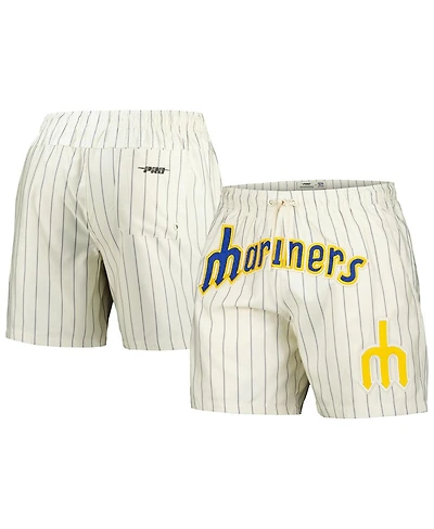 Pro Standard Men's Cream Seattle Mariners Pinstripe Retro Classic Woven Shorts