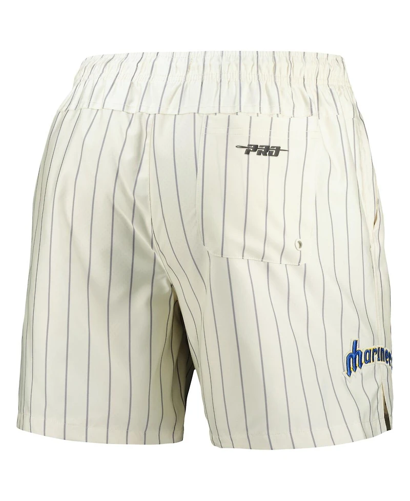 Pro Standard Men's Cream Seattle Mariners Pinstripe Retro Classic Woven Shorts