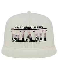 New Era Men's White Inter Miami Cf Throwback Corduroy Golfer Adjustable Hat