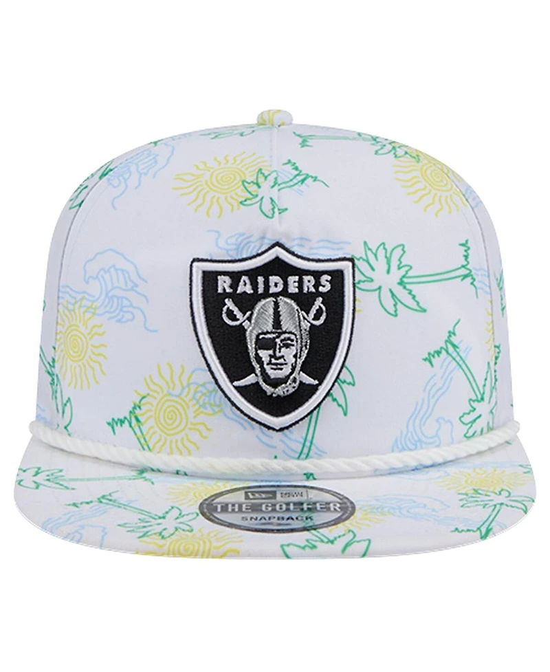 New Era Men's White Las Vegas Raiders Vacay Golfer Snapback Hat