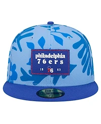 New Era Men's Royal Philadelphia 76ers Palm Fronds 2-Tone 59FIFTY Fitted Hat
