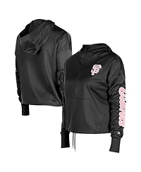 New Era Women's Black San Francisco Giants Half-Zip Hoodie