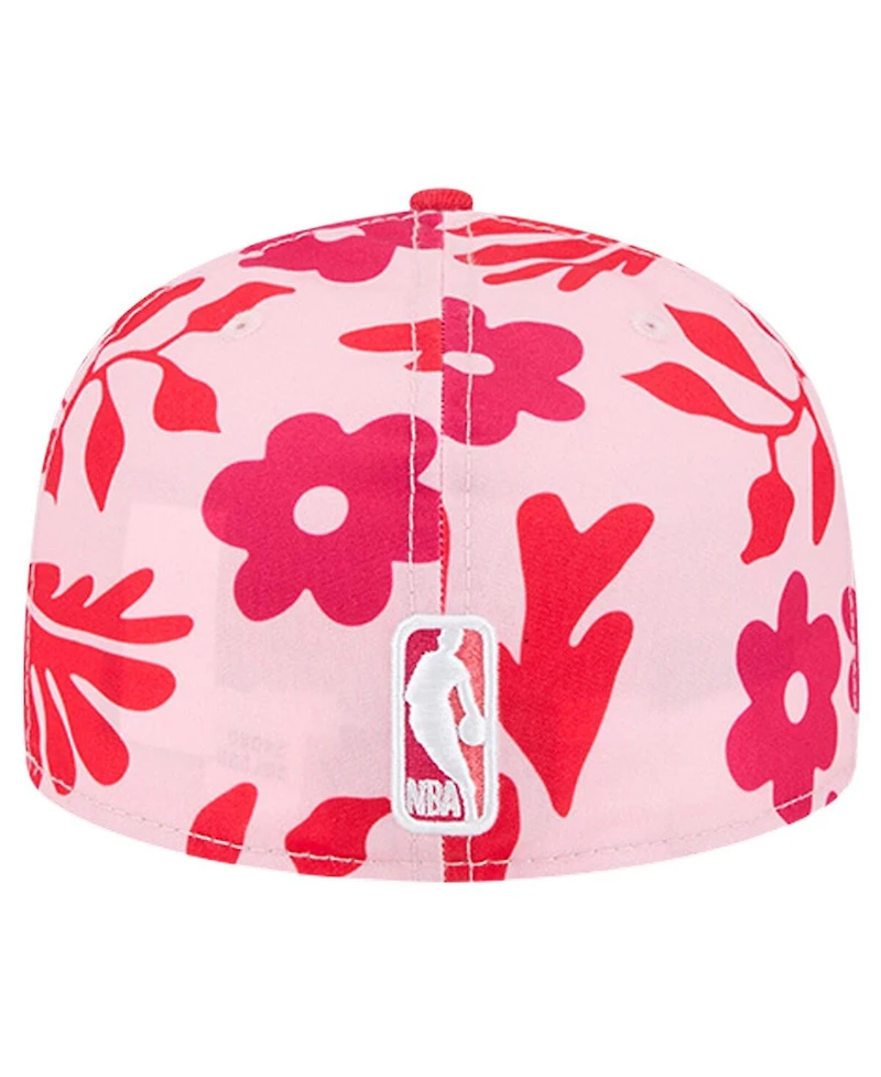 New Era Men's Red Atlanta Hawks Palm Fronds 2-Tone 59FIFTY Fitted Hat