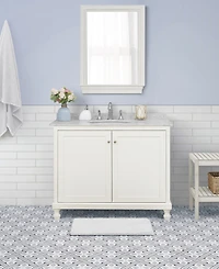 Laura Ashley Butter Chenille Bath Mat, 17" x 24"