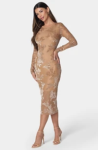 bebe Women's Burnout Midi Dress