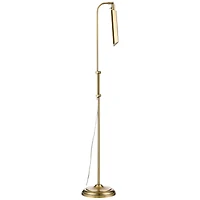 360 Lighting Culver Traditional Pharmacy Floor Lamp Standing 57" Tall Plated Aged Brass Led Adjustable Metal Shade for Living Room Reading Bedroo