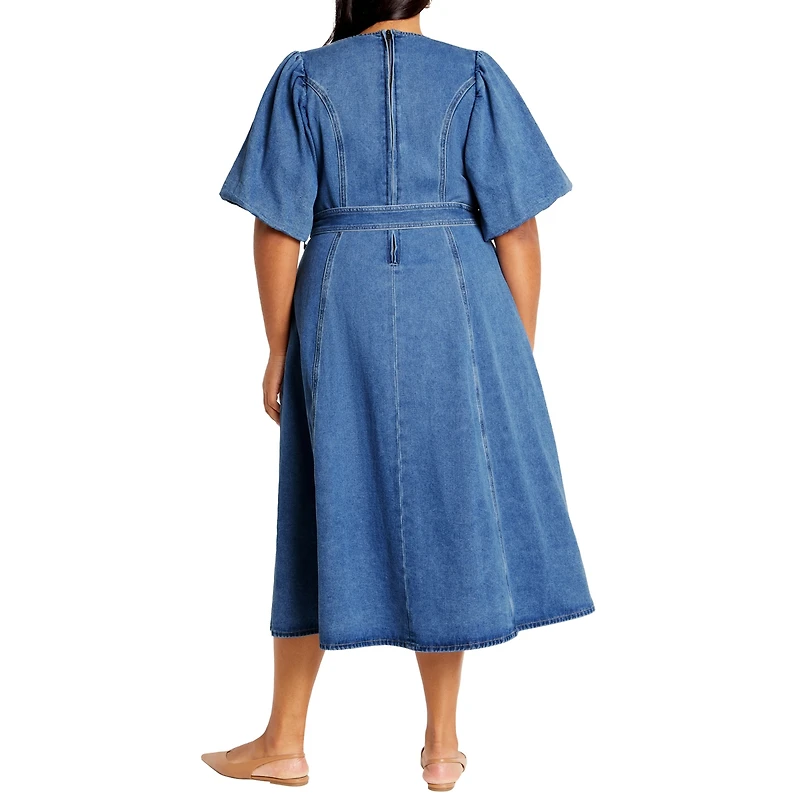 City Chic Plus Denim Delilah Midi Dress