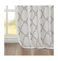 Madison Park Saratoga Fretwork Print Grommet Top Window Curtain Panel