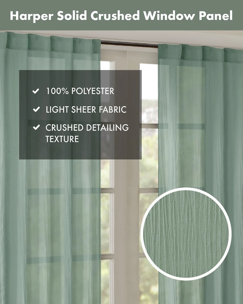 Madison Park Harper Solid Crushed Curtain Panel Pair