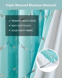 Intelligent Design Raina Total Metallic Print Blackout Curtain Single Panel For Bedroom, Antique Silver Grommet Top Fit Up To 1.25 Inches Rod C